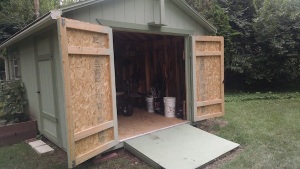 Here's his shed . . . stable, imposing, sturdy. Is this a metaphor for male, or what?